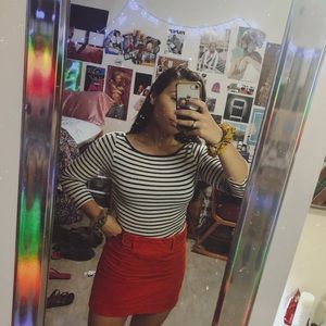 Navy and White Striped Cotton Shirt